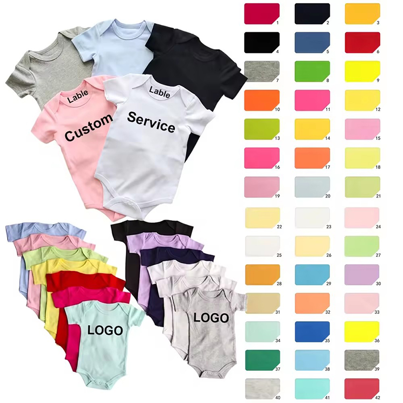 맞춤형 신생아 아기 Onesie Combed Cotton Baby Girl Romper Infant Bodysuit